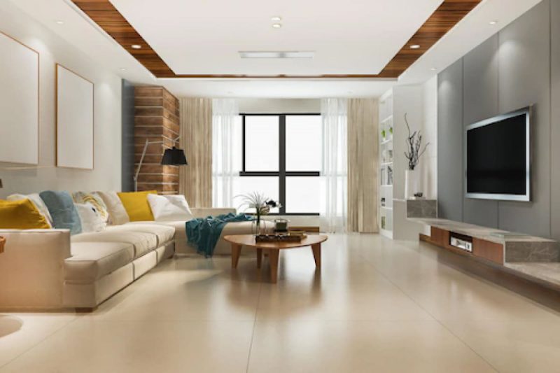 Sử dụng trần thạch cao phòng khách chung cư tiết kiệm chi phí