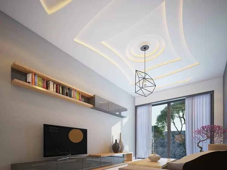 Trần thạch cao phòng khách có độ bền cao
